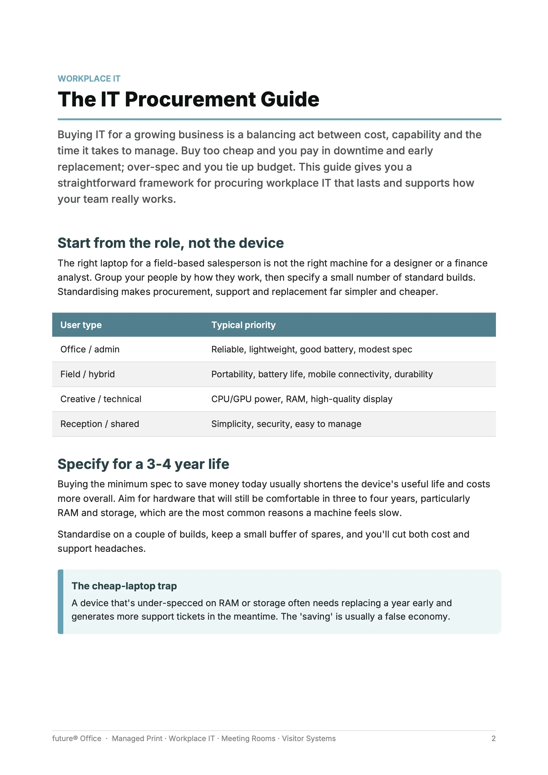 Preview page from IT Procurement Guide.