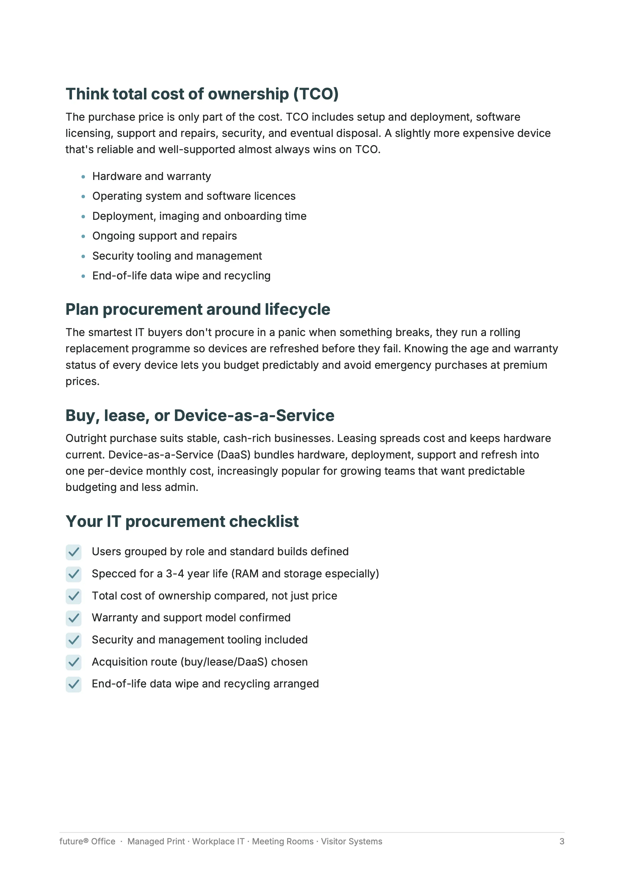 Preview page from IT Procurement Guide.