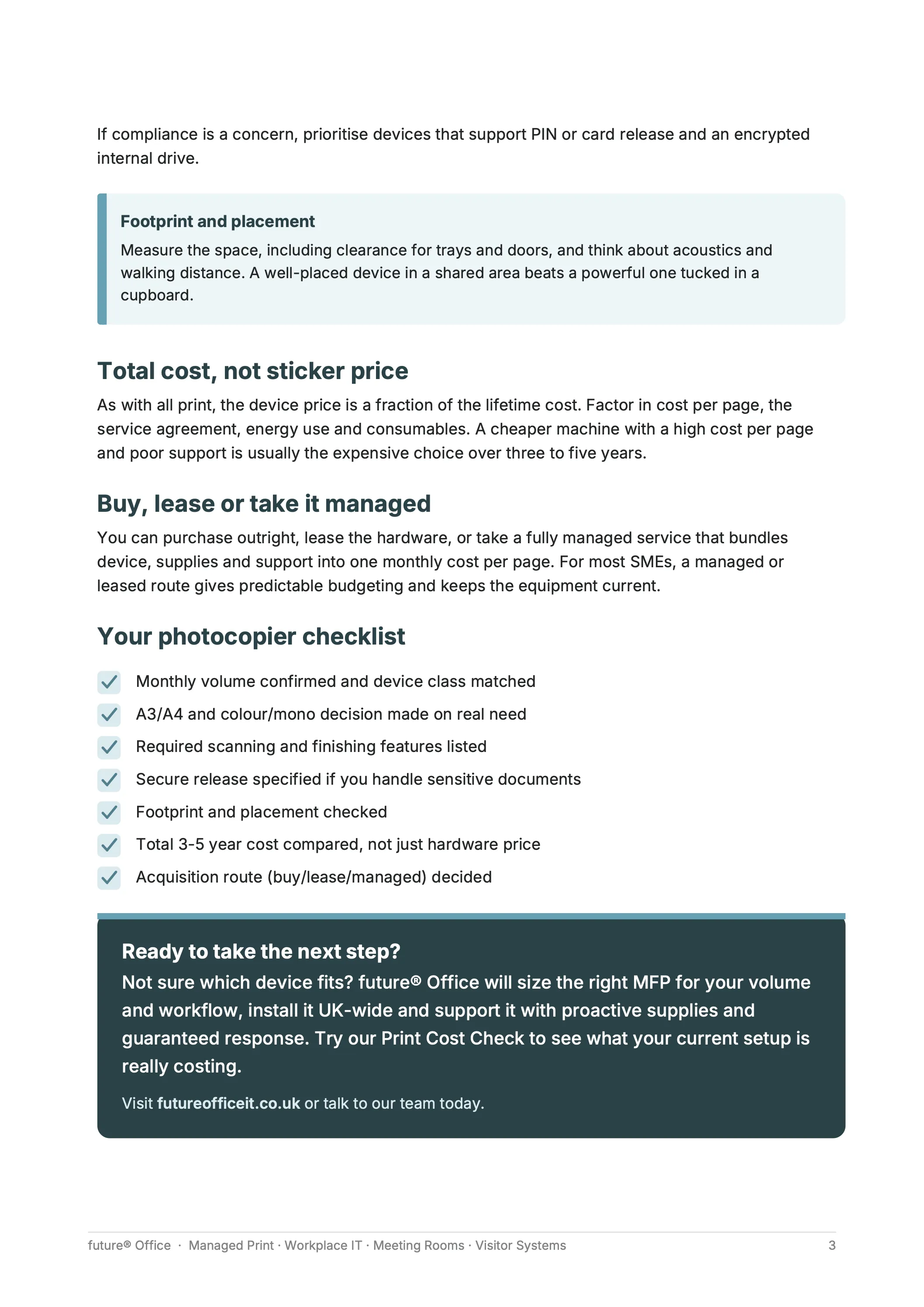 Preview page from Choosing a Photocopier.
