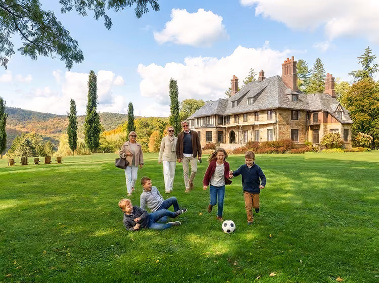 Family enjoying Winthrop Estate