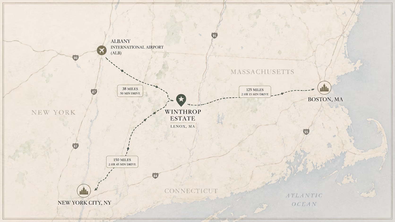 Map of Winthrop Estate