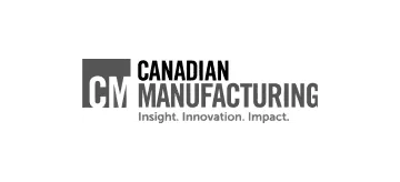 Logo with text: Canadian Manufacturing, Insight. Innovation. Impact.