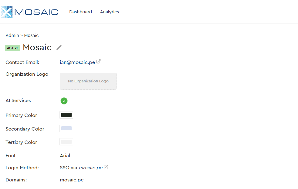 Admin config