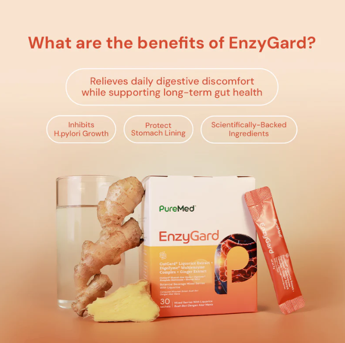 enzygard-supplement-box-with-sachet-ginger-root-and-glass-of-water-highlighting-digestive-health-benefits