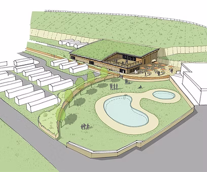 Freshwater Beach Holiday Park concept sketch