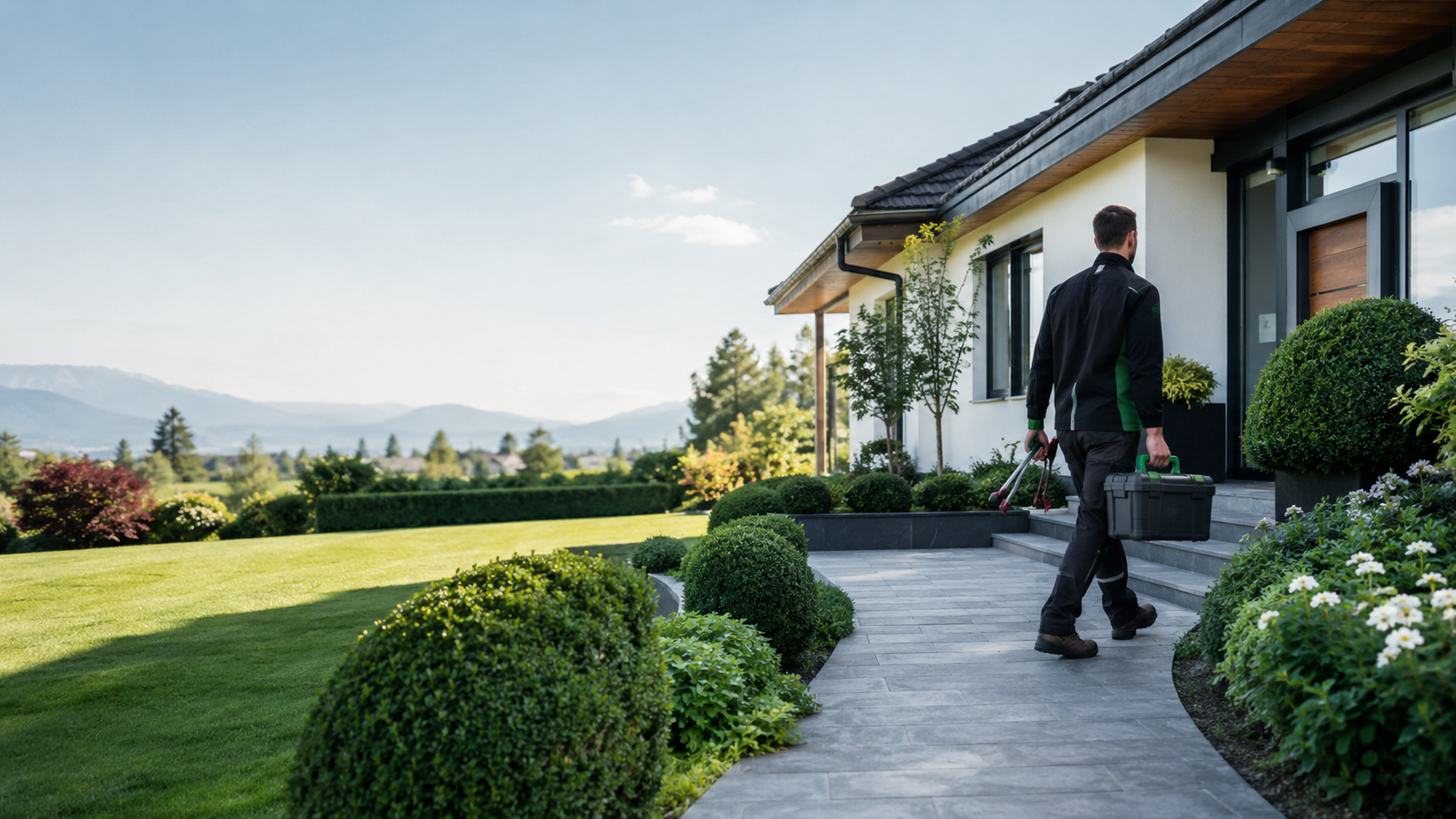 image of a lush green lawn for a landscaping service