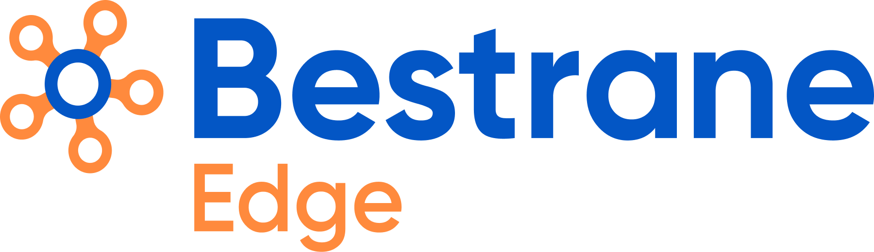 Bestrane Edge text logo with an orange and blue circular network design on the left.