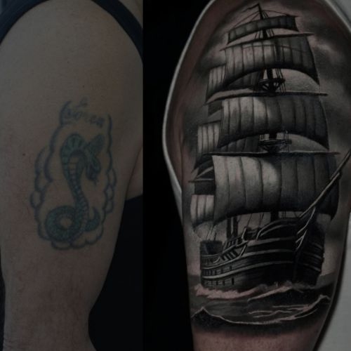Cover up tattoo by Raza Tattoo in Aarhus 