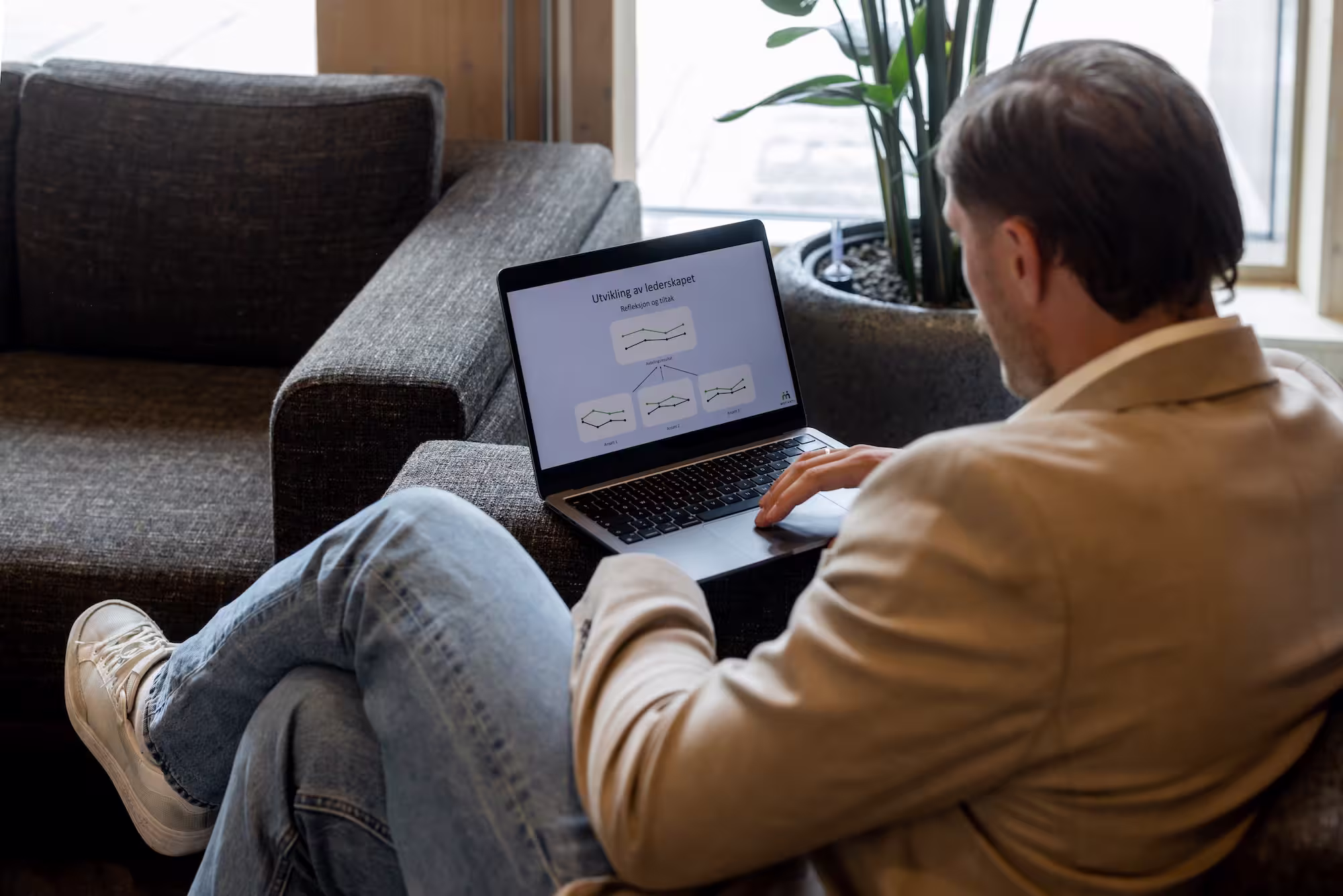 Male looking at computer