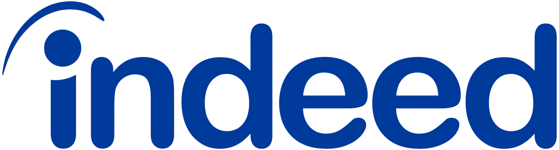 Indeed logo in bold blue font on a white background.
