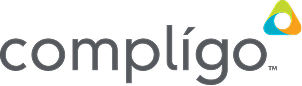 Compligo company logo with stylized triangular icon.