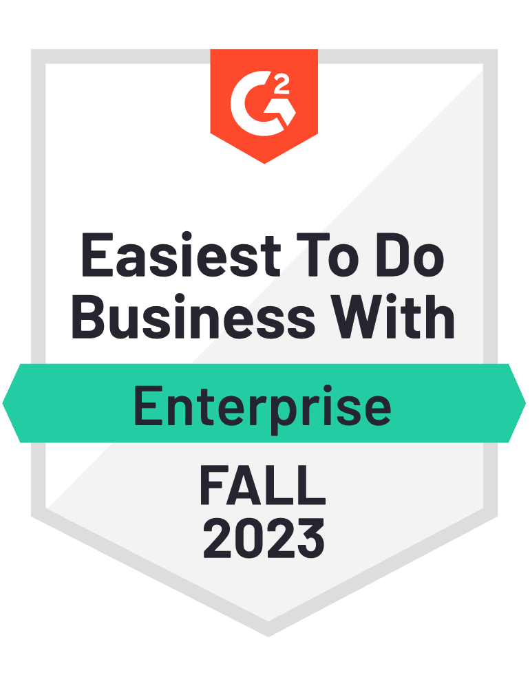 G2 badge — Easiest To Do Business With, Enterprise