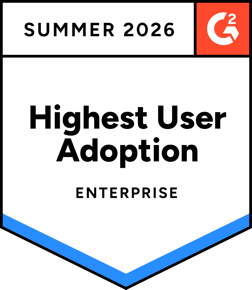 G2 Summer 2026 badge — Highest User Adoption, Enterprise