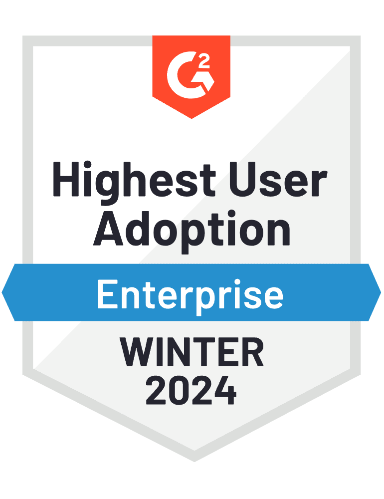 G2 badge — Highest User Adoption, Enterprise