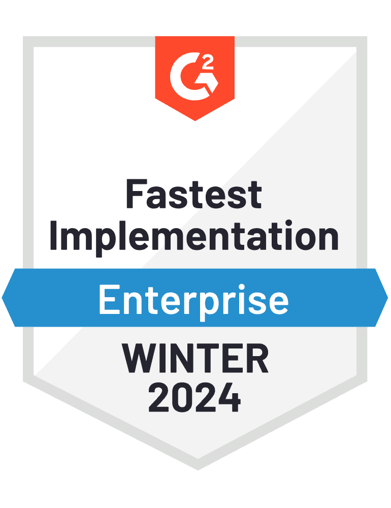 G2 badge — Fastest Implementation, Enterprise