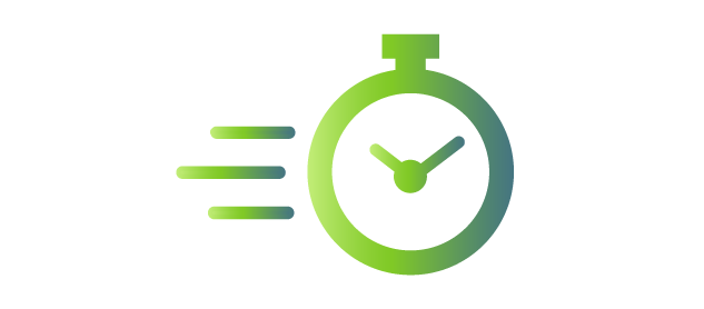 Clock graphic highlighting 3.5 days faster hiring with SMS texting