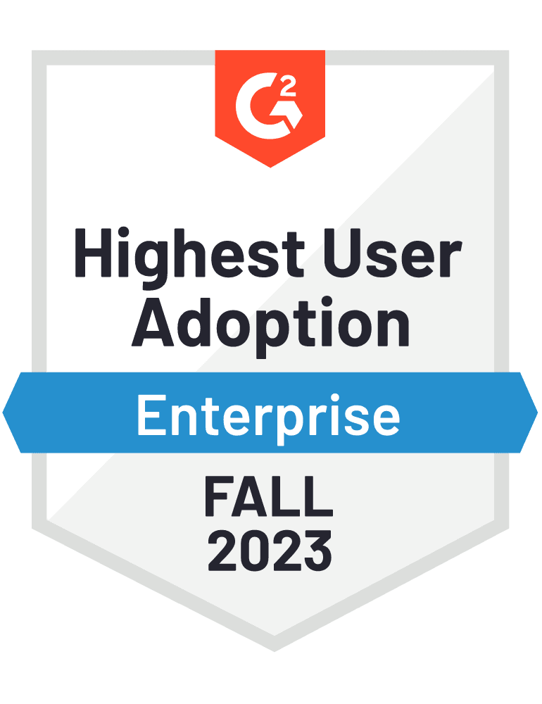 G2 badge — Highest User Adoption, Enterprise