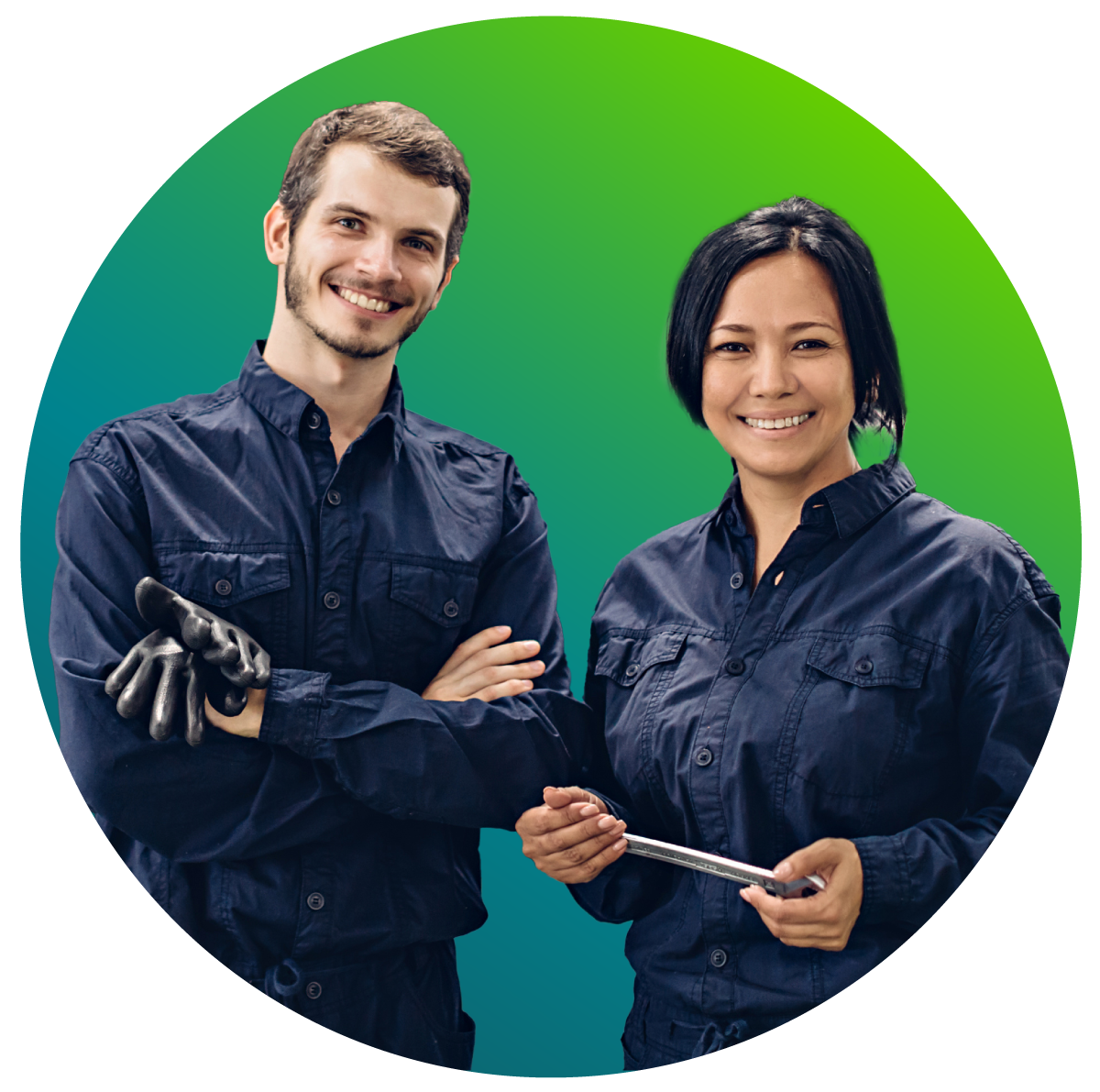 Automotive technicians working at a dealership