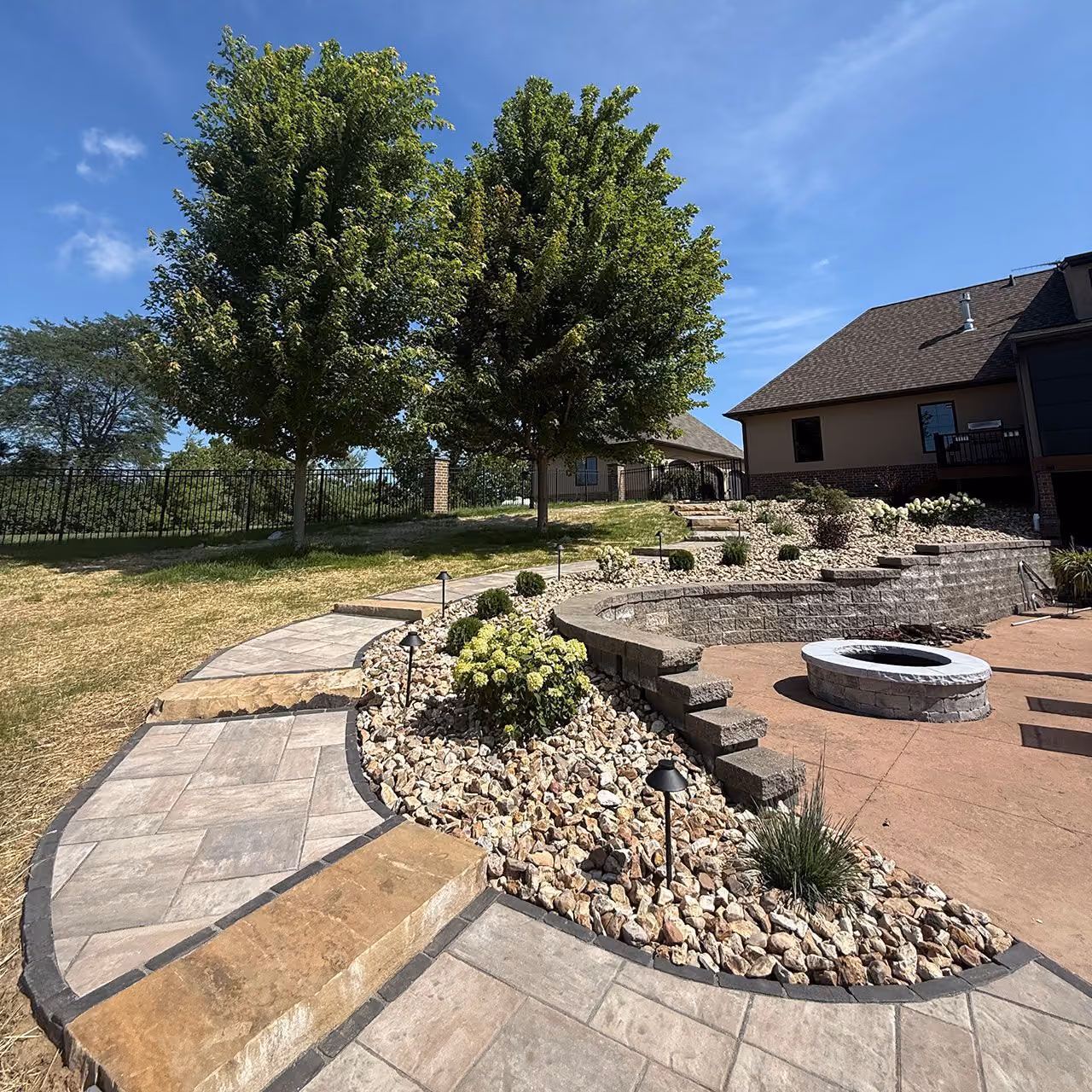 Hardscaping near me with patio and fire pit | Elite Outdoor | Quincy, Illinois