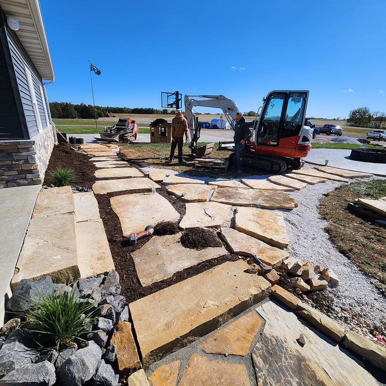 Custom paver patio for residential outdoor space