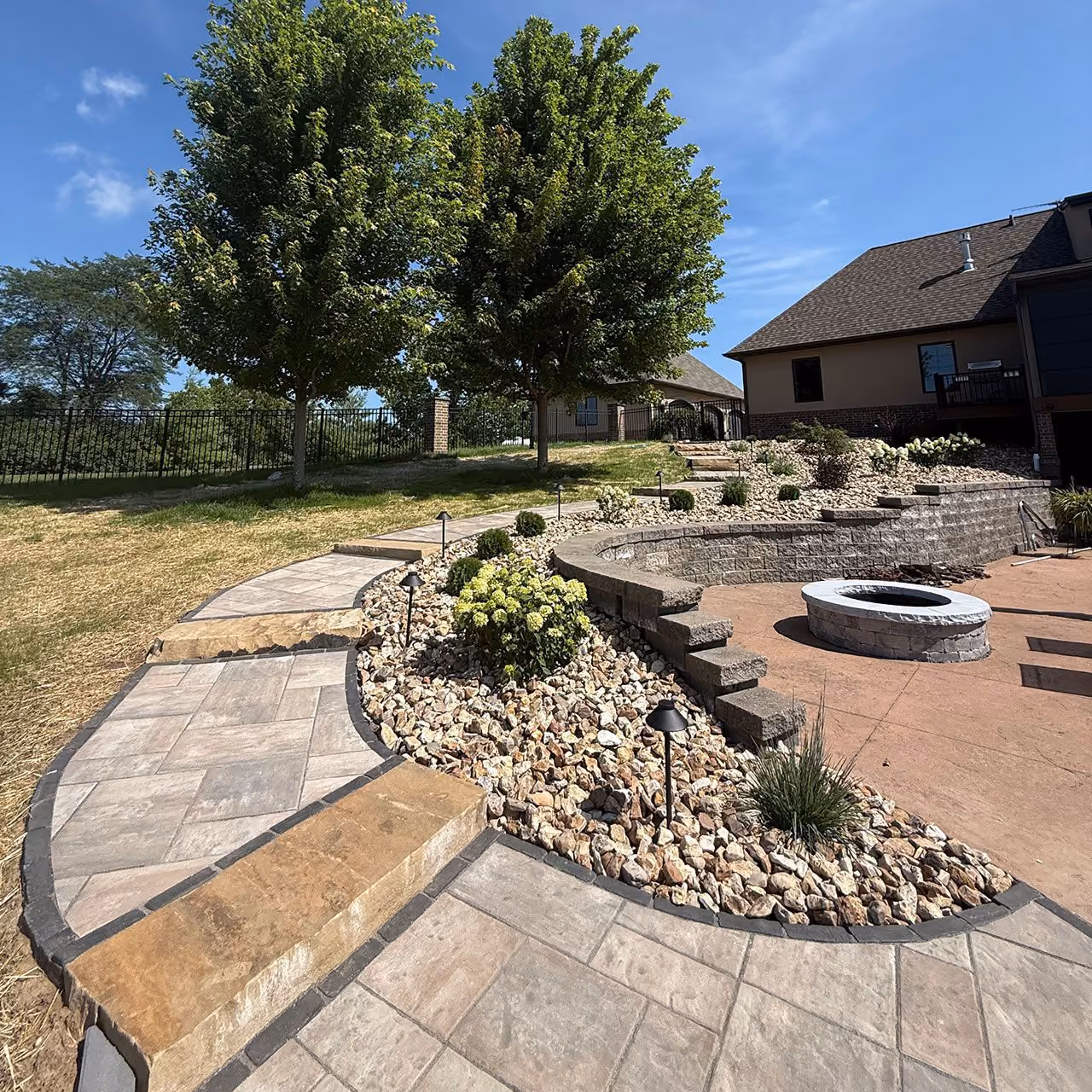 Custom paver patio installation by Elite Outdoor