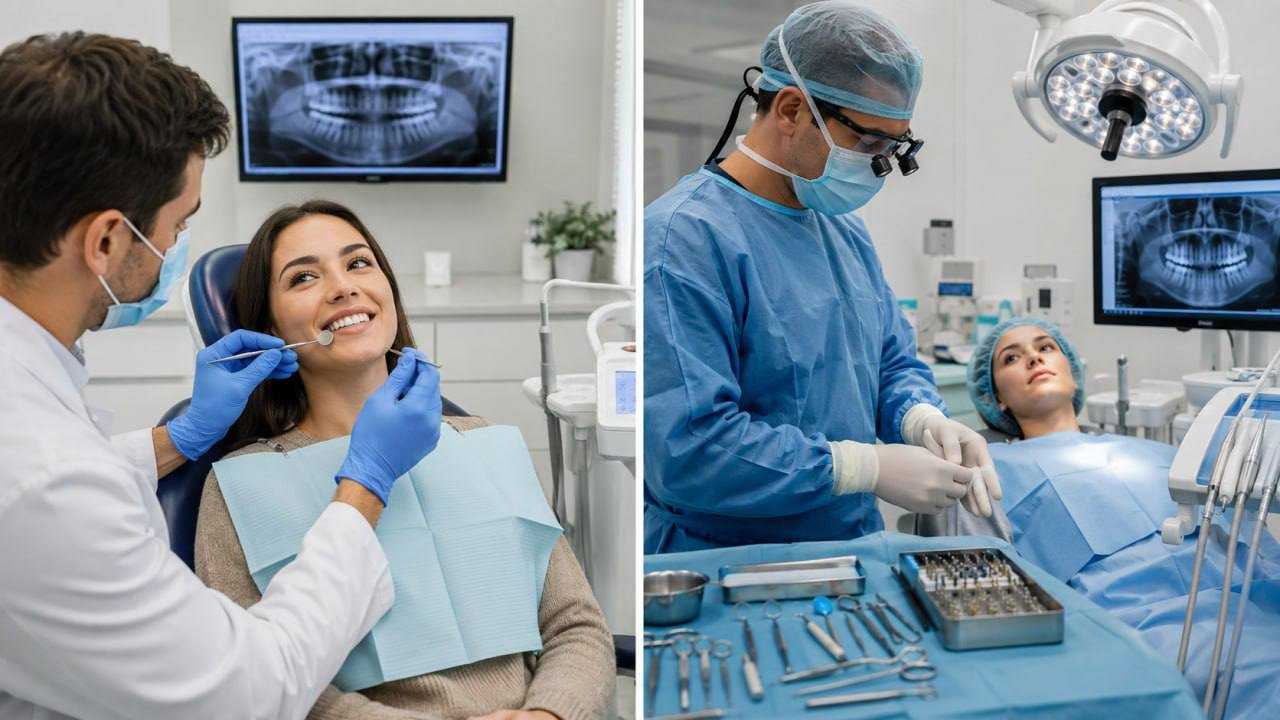 Dental exam and wisdom tooth surgery preparation