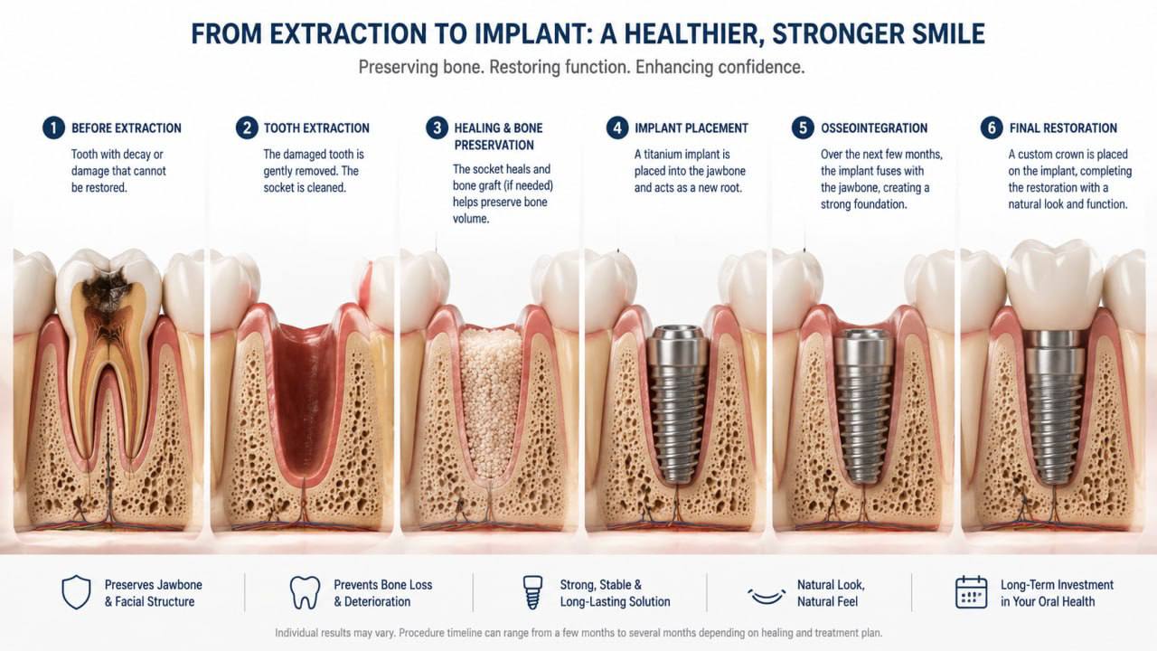Extraction to dental implant timeline