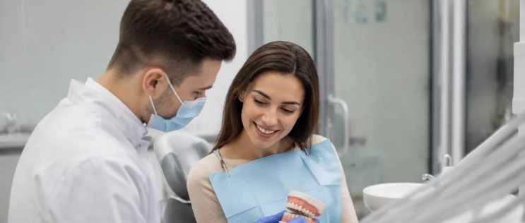 In-office professional teeth whitening at a dental practice