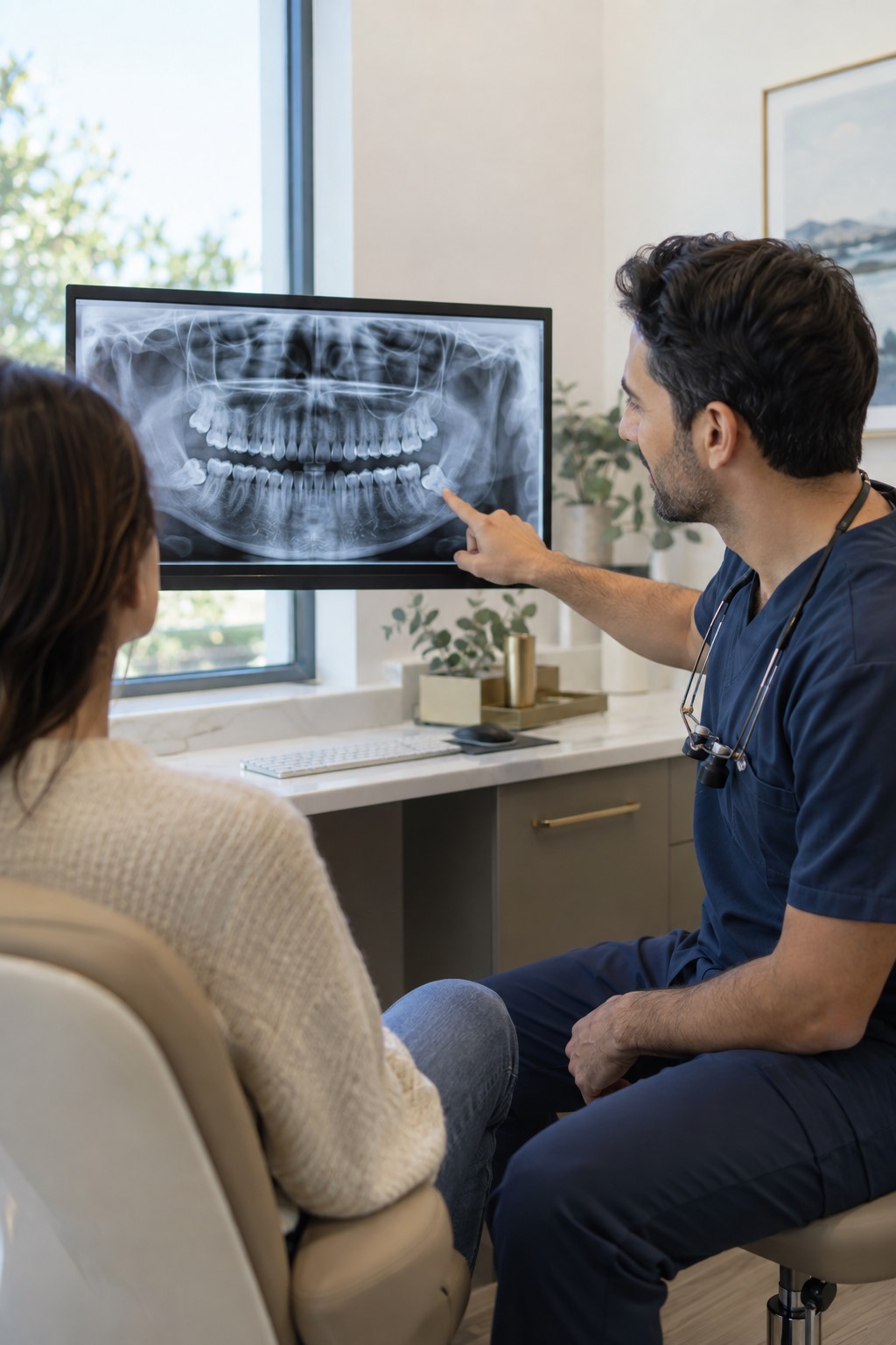 Wisdom teeth, the third molars at the back of the mouth