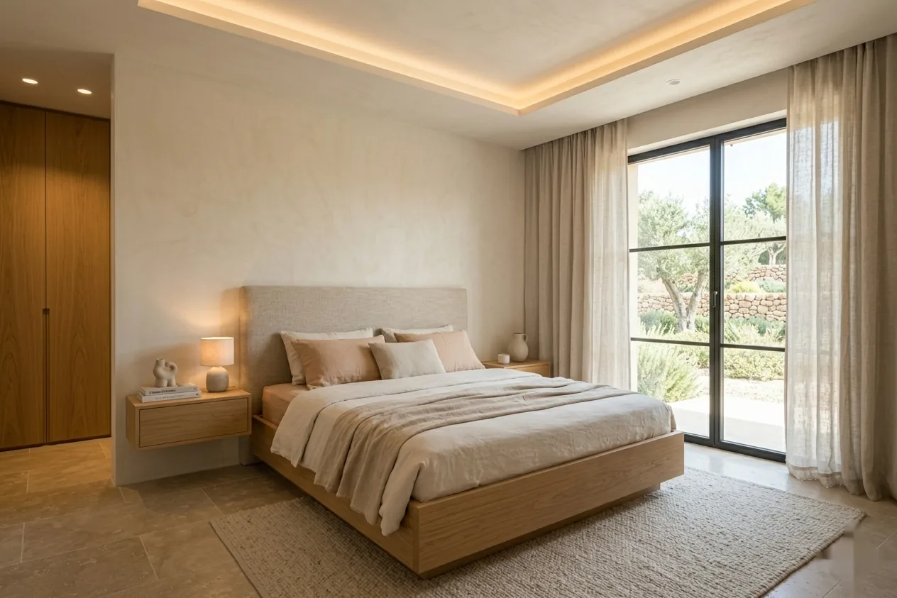 Renovação de quarto em tons neutros e acolhedores