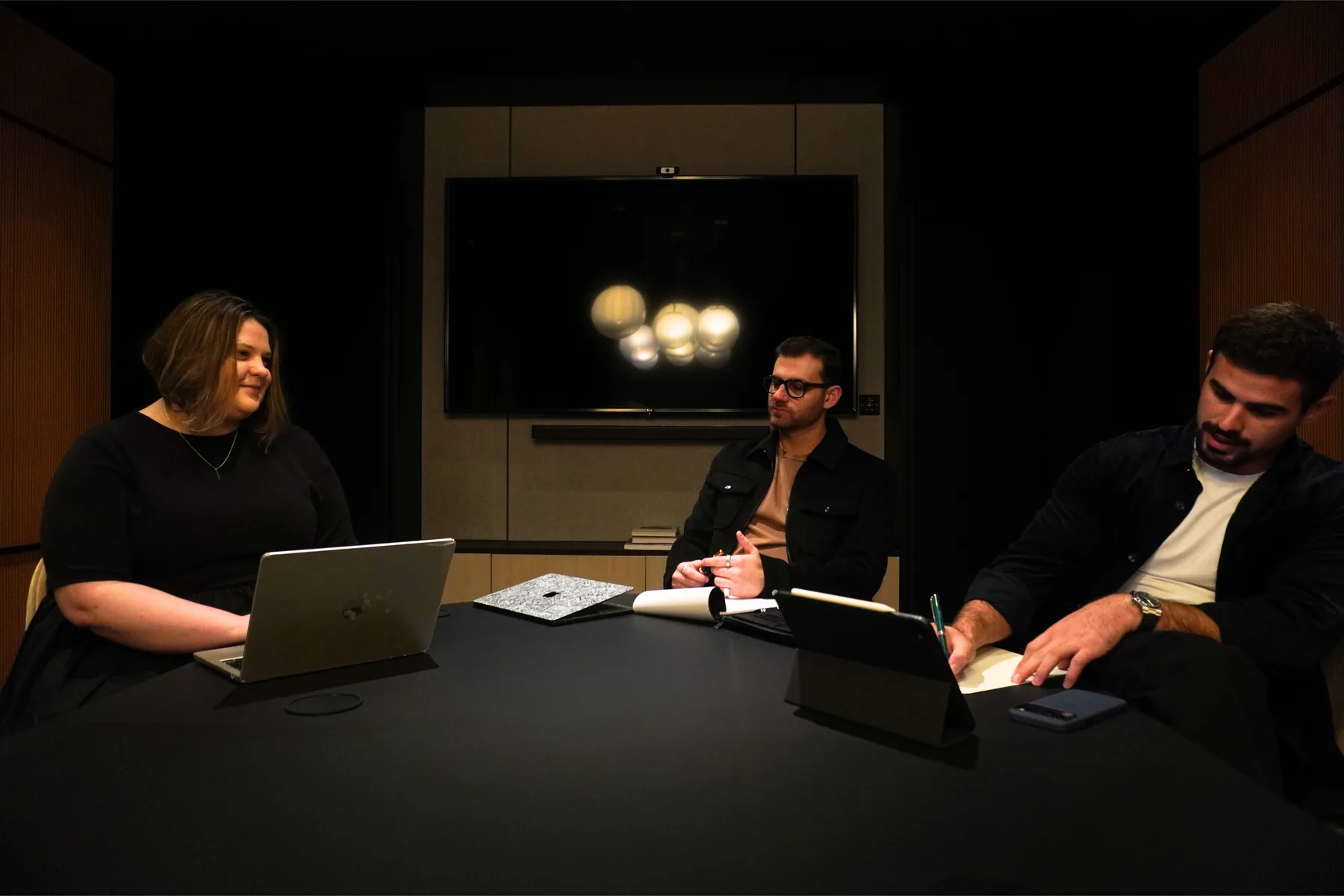 Kasia, Mo and Alex in a Plutus Media strategy session
