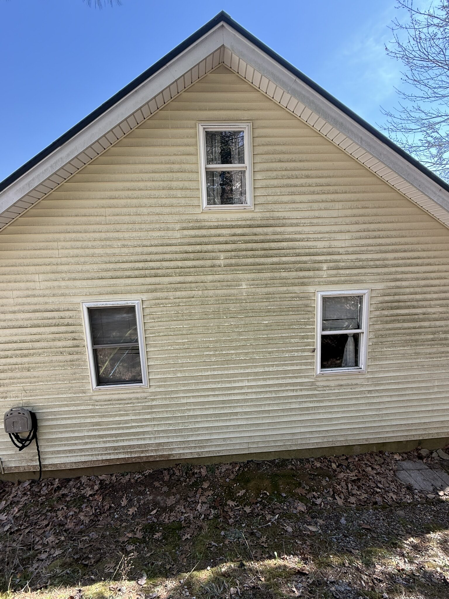 Home siding clean after a soft wash