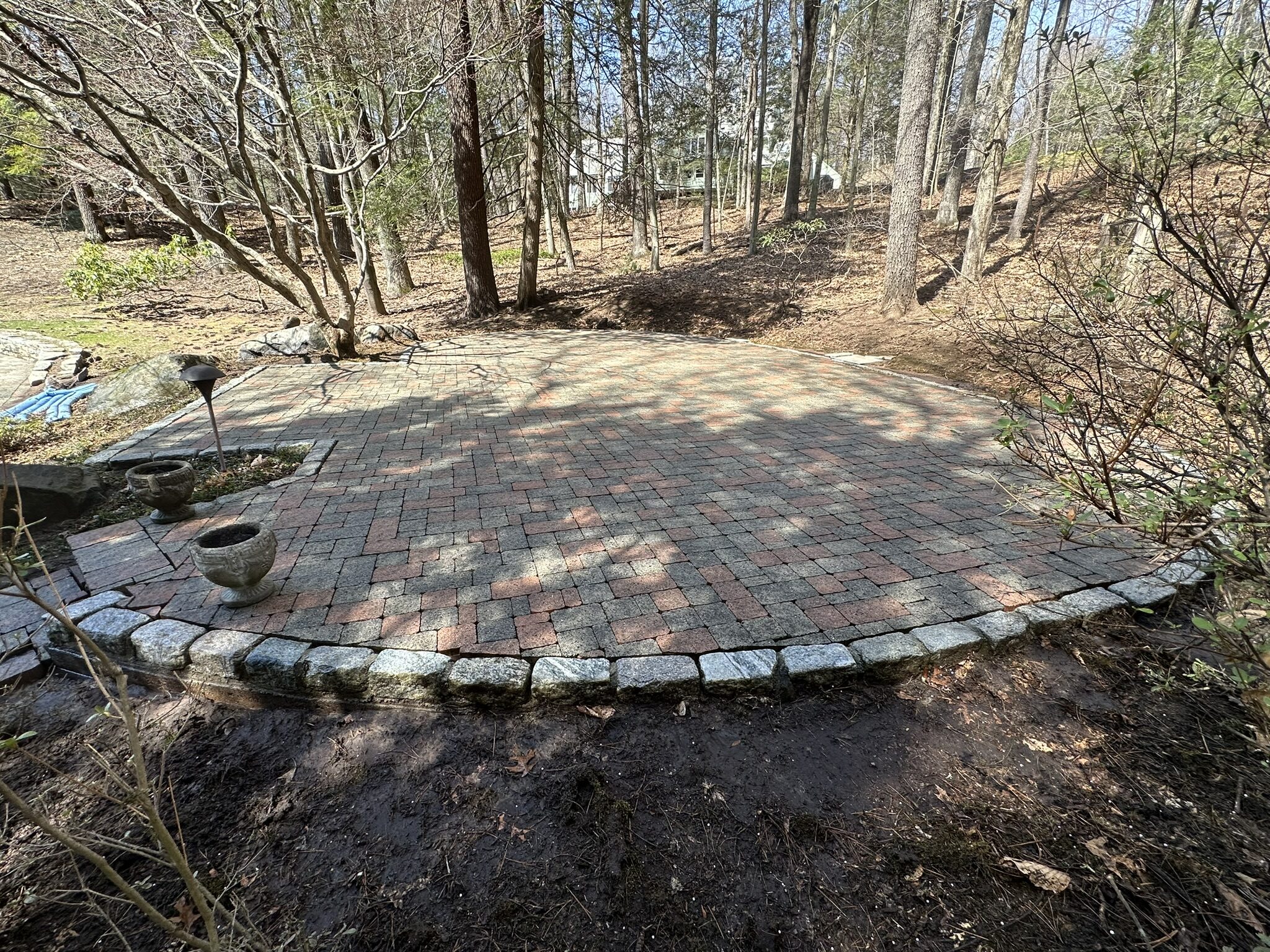 Clean paver patio after Eagle's pressure washing