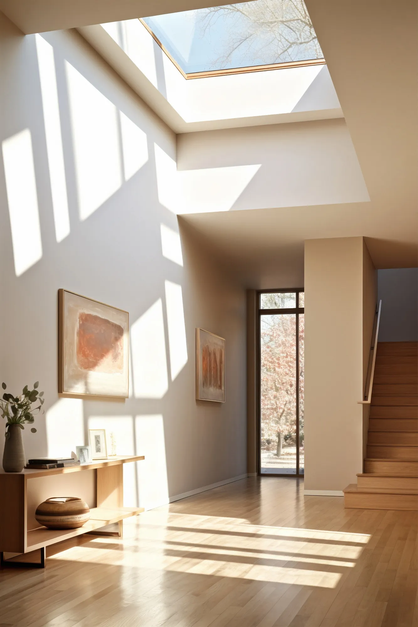 room with ceiling window roof