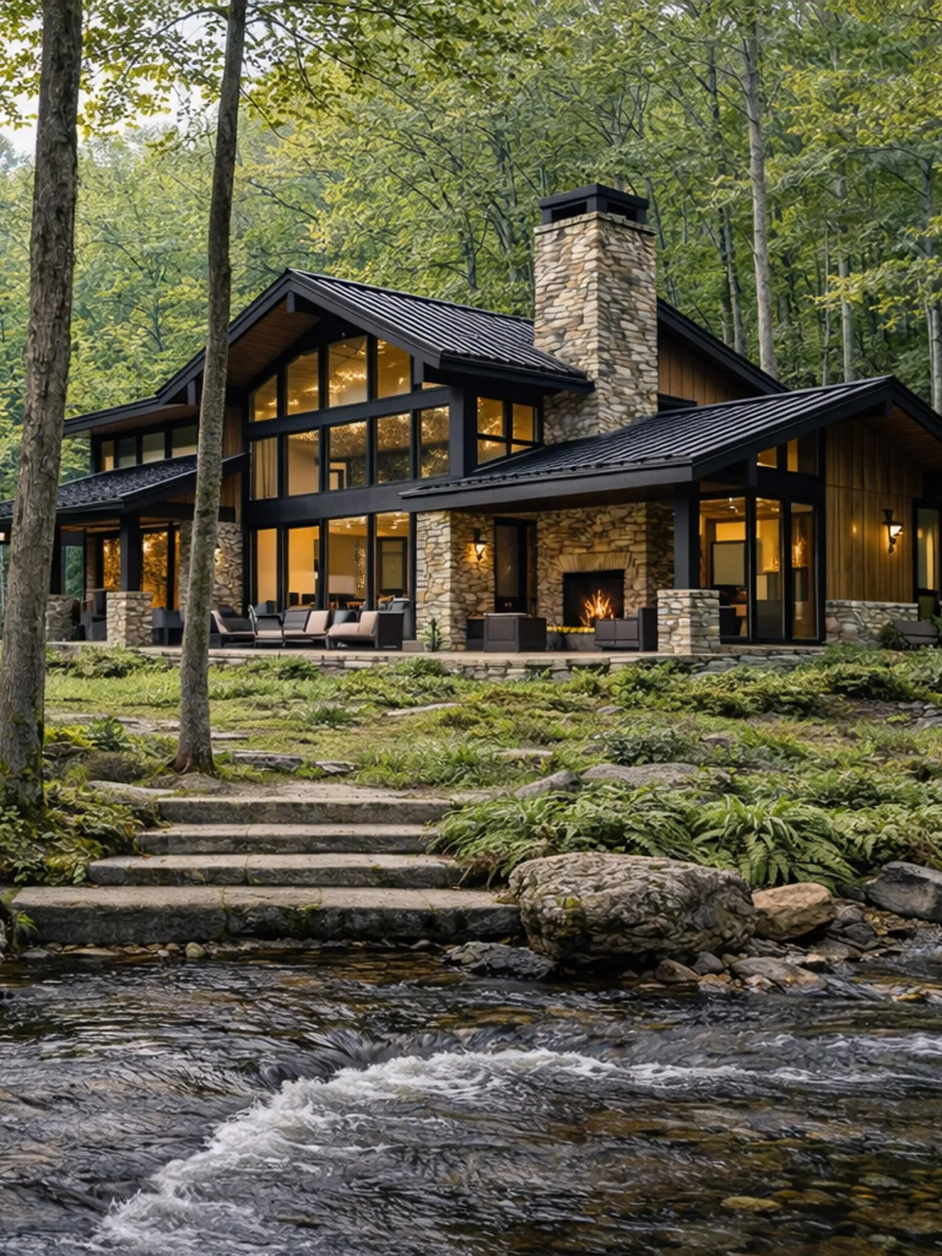 Estate home surrounded by woodland at Woodland Preserve