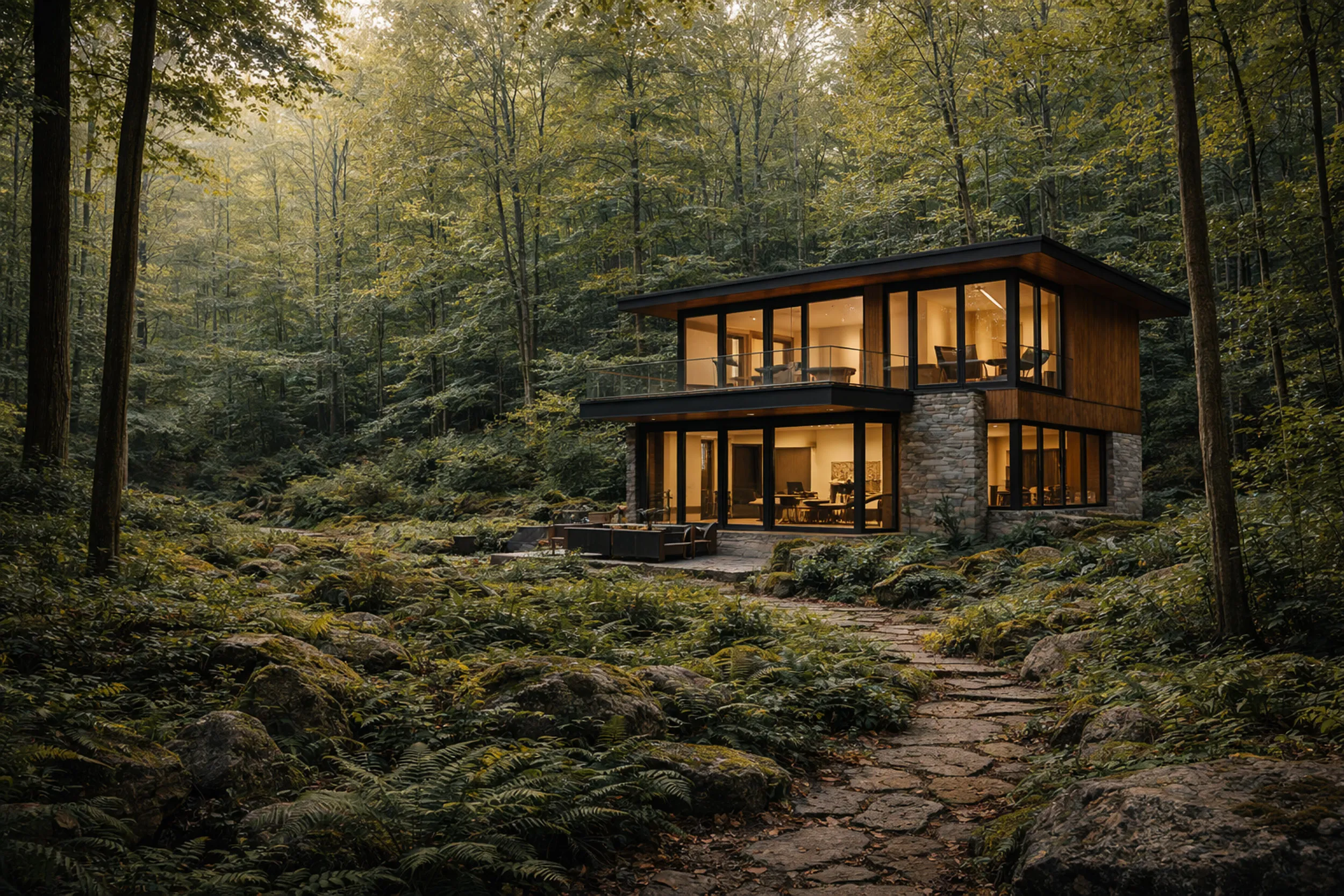 Luxury cabin set among the trees at Woodland Preserve