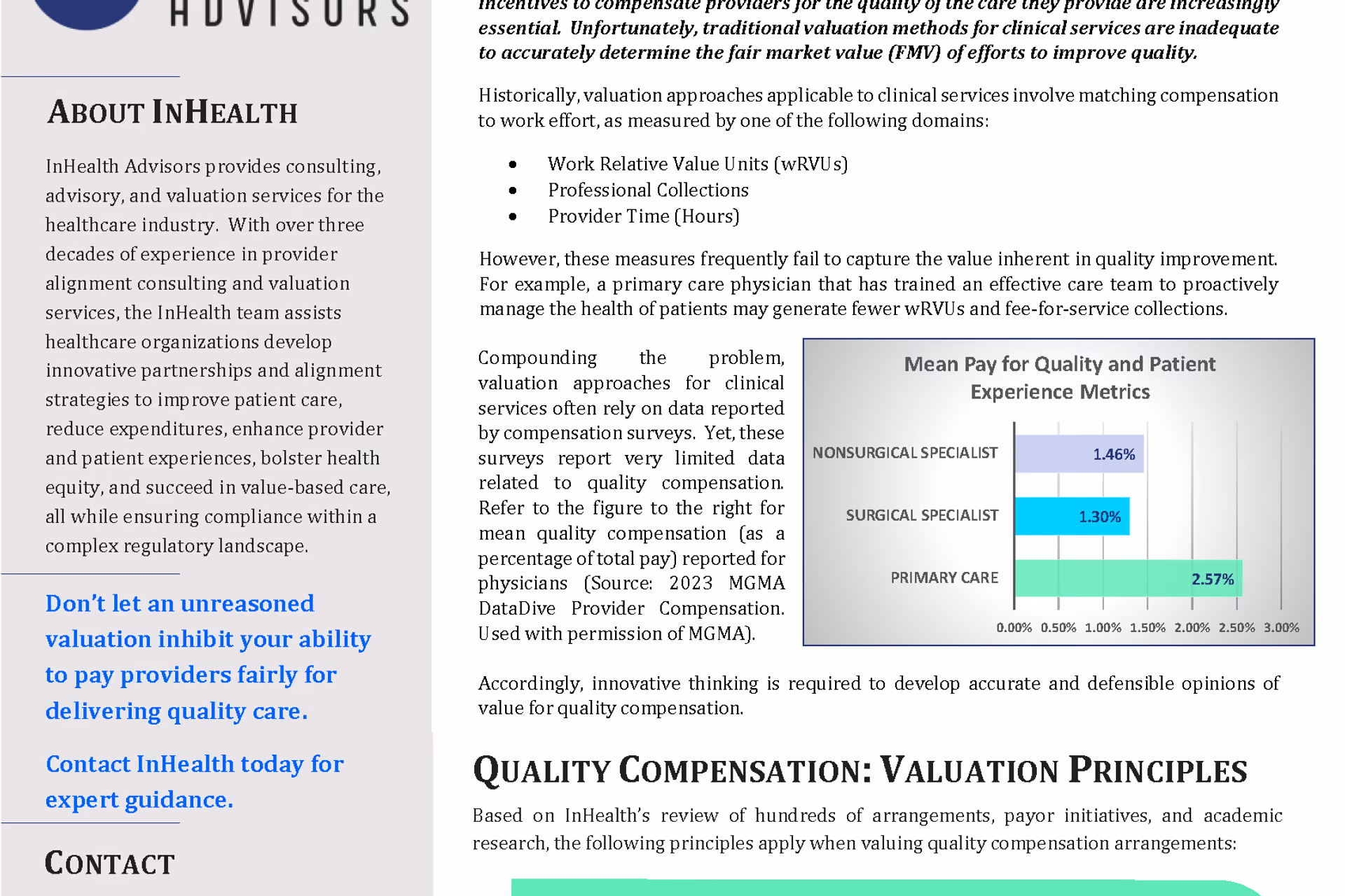 Article on determining fair market value of compensation for quality and value-based care