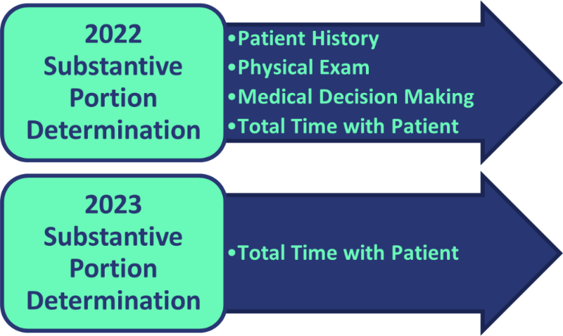 Diagram defining the substantive portion of a split or shared E&M visit