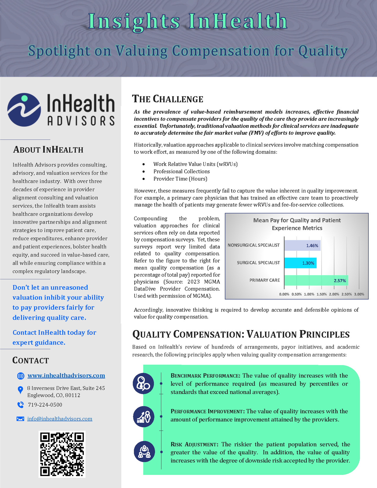 Challenges and principles in determining fair market value of compensation for quality