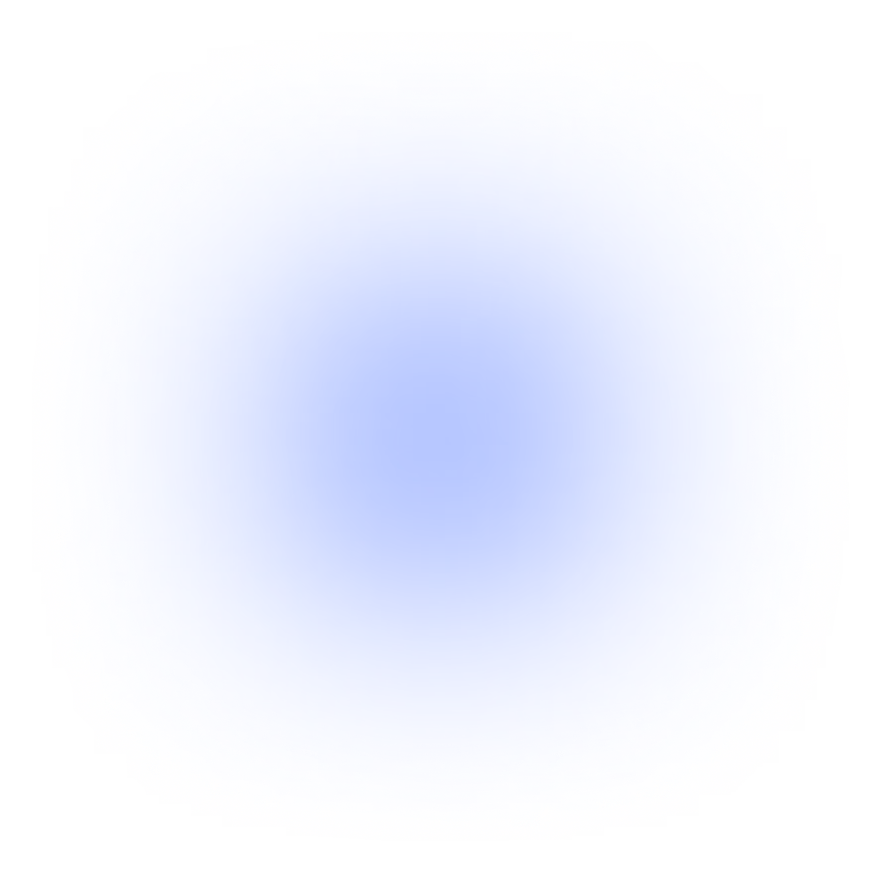Blue circular shape with subtle gradient and a soft glow effect on a black background.