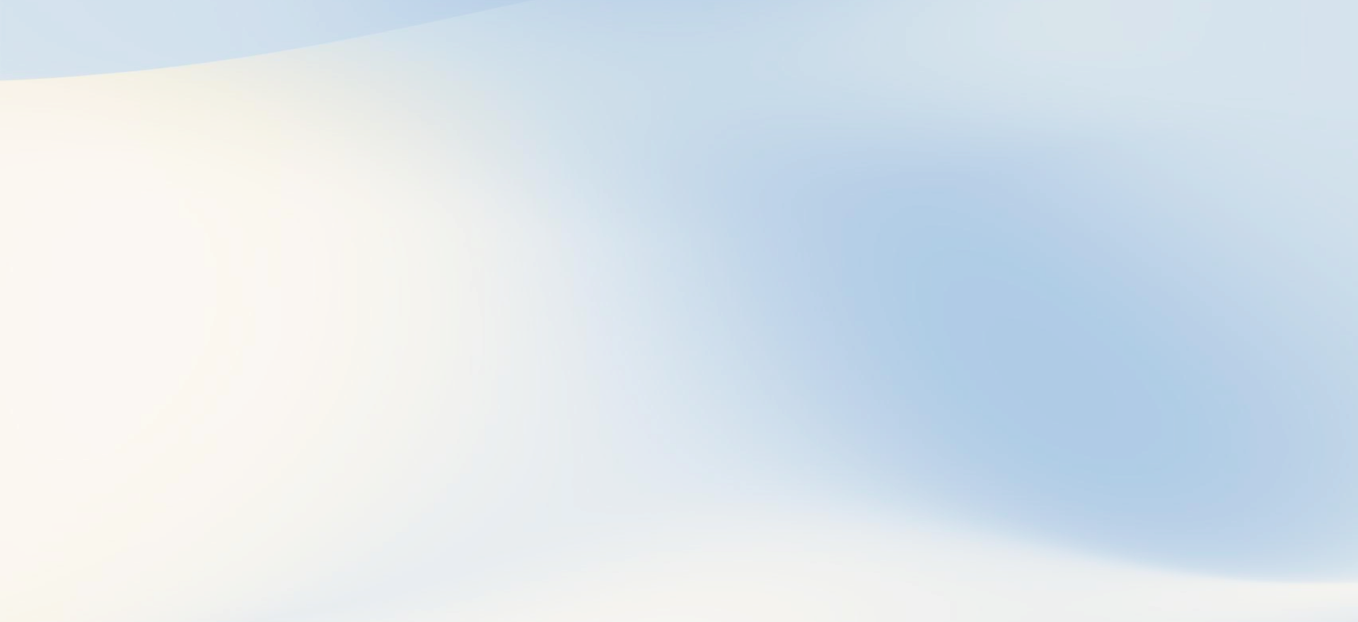 Gradient background with soft blended pastel shades of blue and cream.