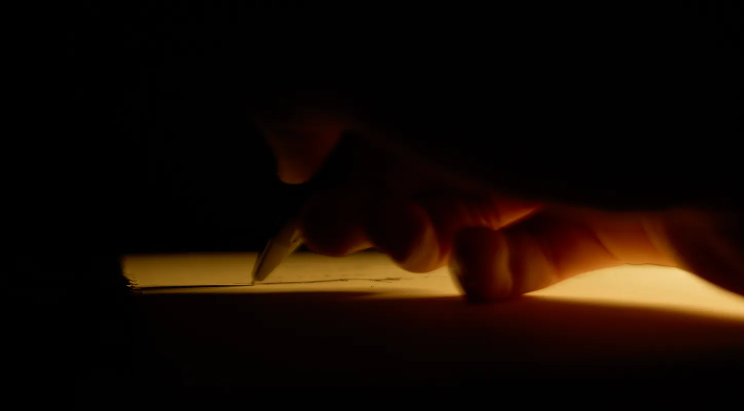 Rough ideas being drafted and scratched out on a notebook.