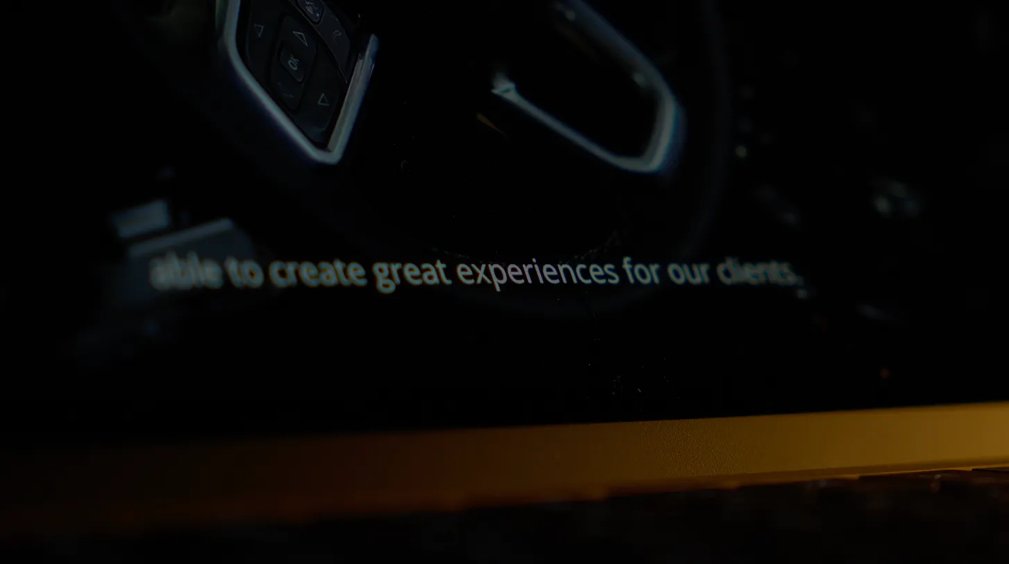 Subtitles on a video.