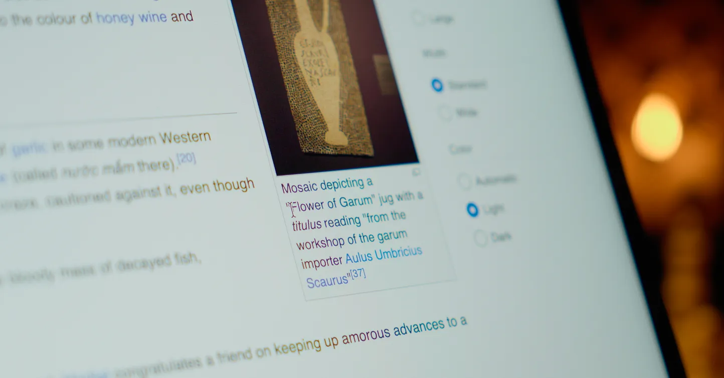 Article open on a laptop.
