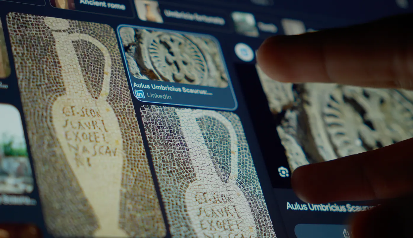 Man browsing images on the internet.