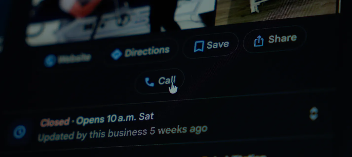 Man calling a business through their online google business profile.