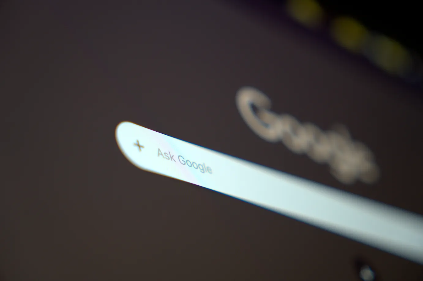 Google search opened up on a laptop.