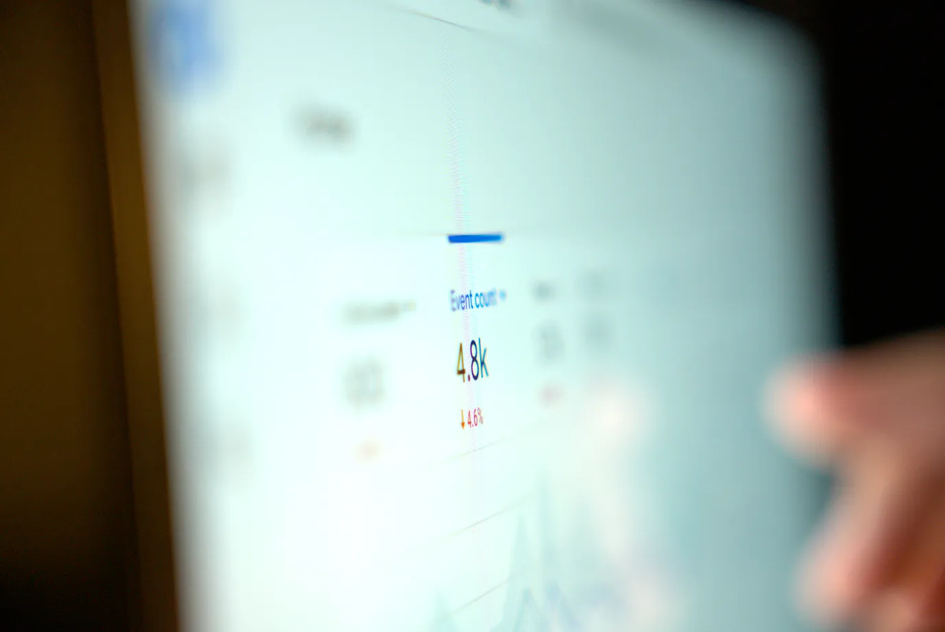 Google analytics for a website displaying negative results.