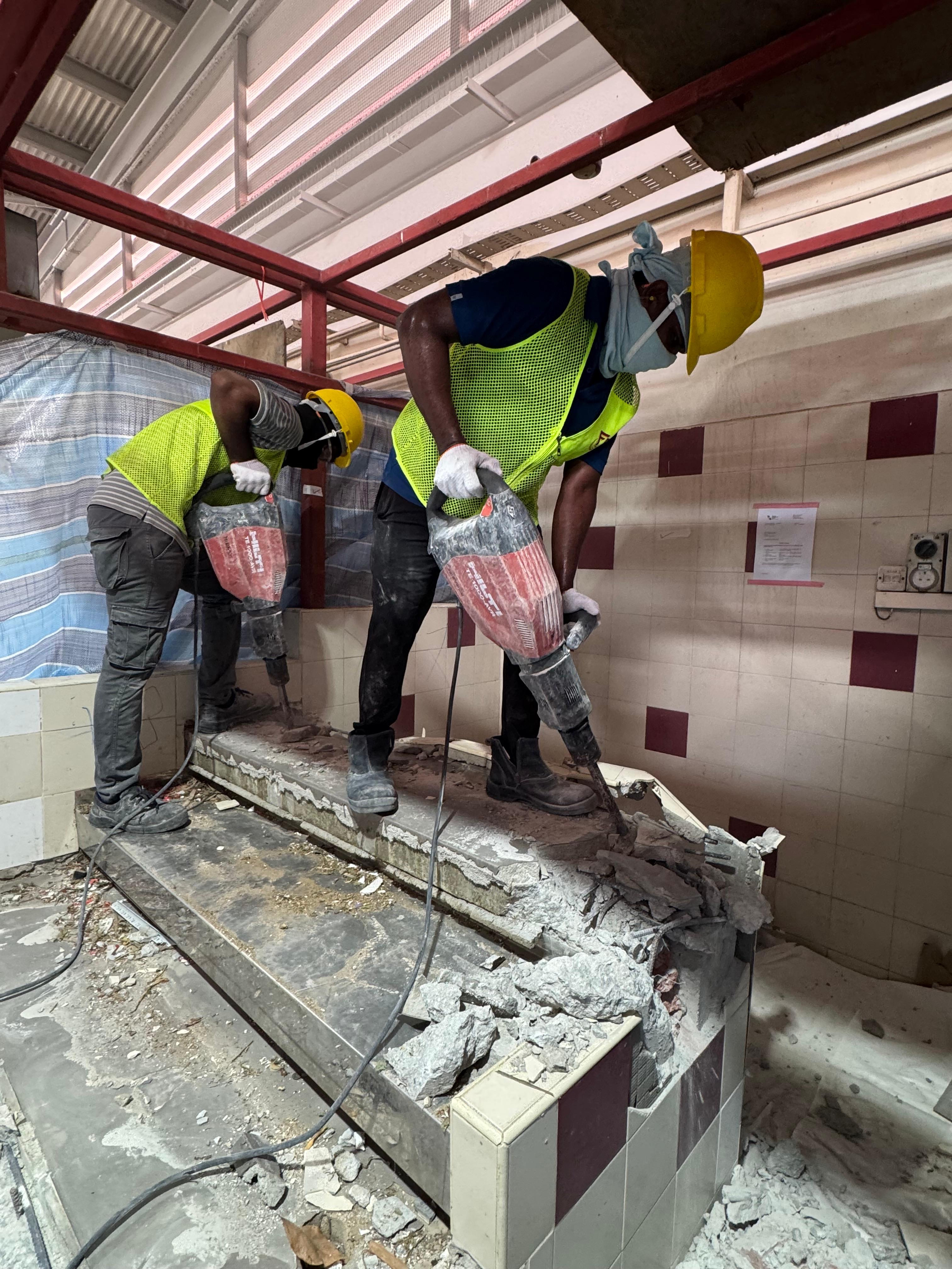 Demolition works site