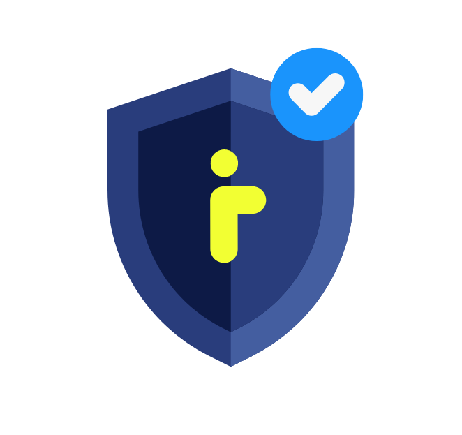 A security badge with Irwin logo, decorative.